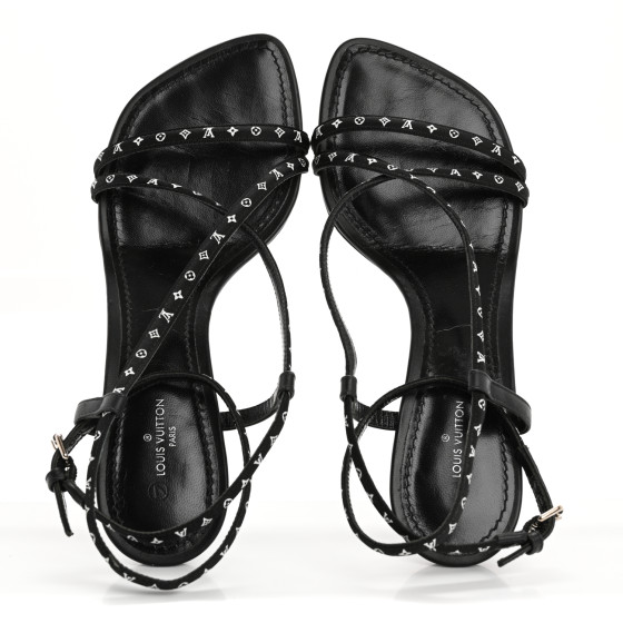 Louis Vuitton ブラック フラットサンダル 37 LOUIS VUITTON(ルイヴィトン) サンダル 37 レディース美品