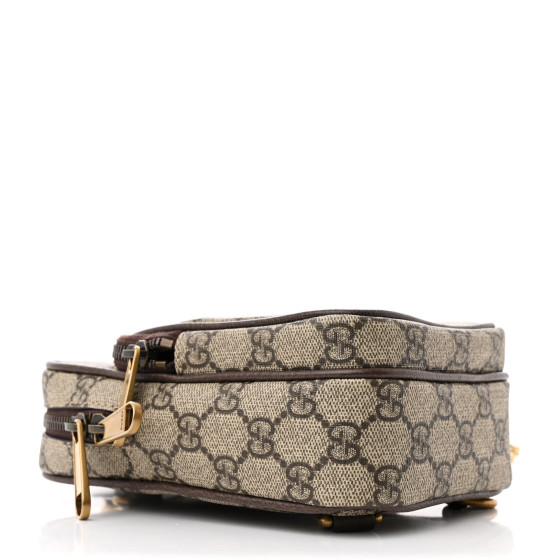 GUCCI GG Supreme Monogram Web Mini Ophidia Messenger Brown