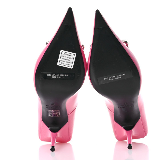 BALENCIAGA Shiny Calfskin BB Square Knife 80mm Pumps 37