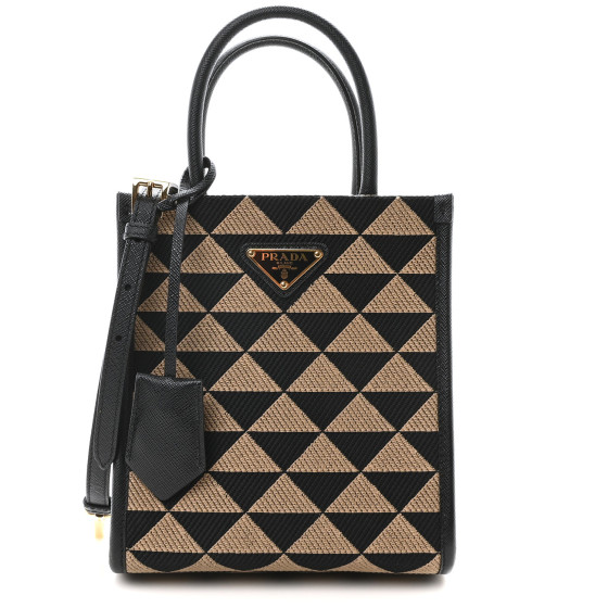 PRADA Jacquard Saffiano Triangolo Symbole Embroidered Micro