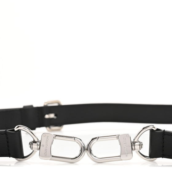 LOUISVUITTON 黒ベルト LOUIS VUITTON Calfskin 16mm Adjustable Shoulder Strap Black