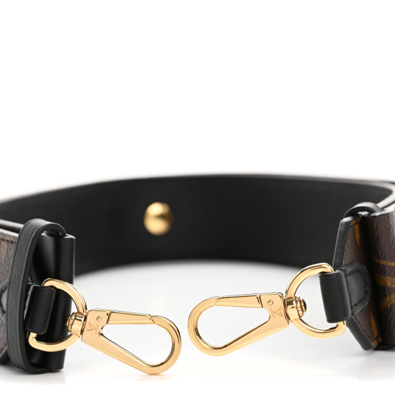 LOUISVUITTON 黒ベルト LOUIS VUITTON Calfskin 16mm Adjustable Shoulder Strap Black
