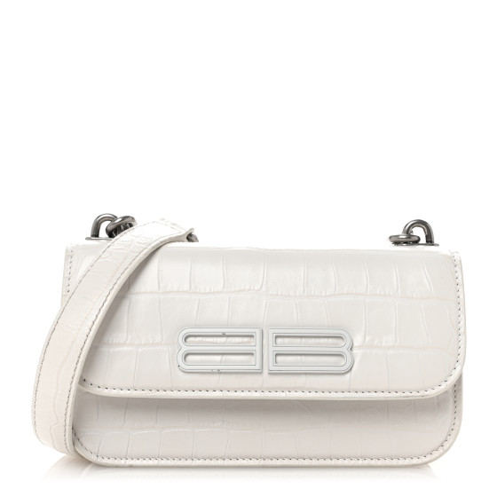 BALENCIAGA Extra Supple Calfskin Crocodile Embossed Gossip