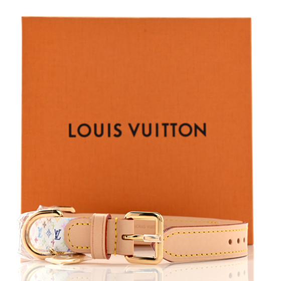 LOUIS VUITTON LV X TM Monogram Multicolor Dog Collar White