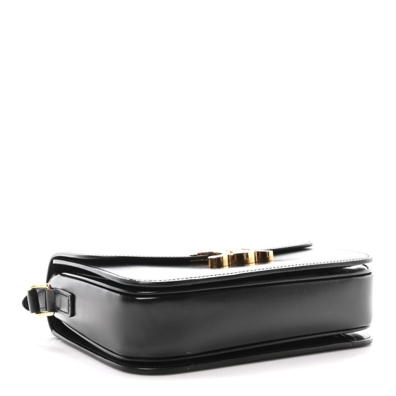CELINE Shiny Calfskin Medium Triomphe Black 1663077