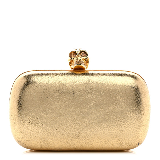 新品箱付き✨【Alexander Mcqueen】brass ネックレス　真鍮 ALEXANDER MCQUEEN Metallic Nappa Skull Box Clutch Gold
