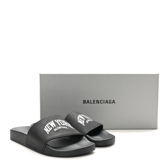 サンダル・ミュール BALENCIAGA Pool Sandals - Balenciaga - Synthetic - Black Men's Pool Slide Sandal in Black | Balenciaga US
