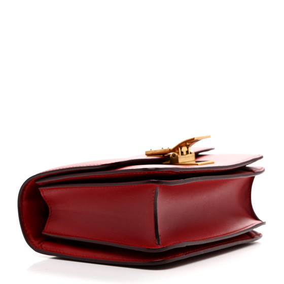 CELINE Smooth Calfskin Small Classic Box Flap Bag Red