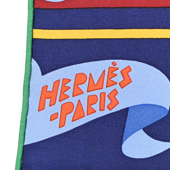 HERMES Silk Parade En Fanfare Detail Scarf 45 White Vert