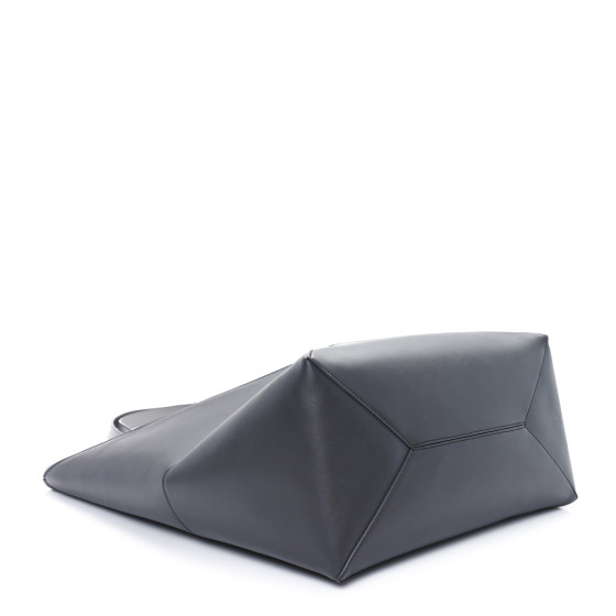 LOEWE セール★ PUZZLE FOLD TOTE★GREY LOEWE Shiny Calfskin Large Puzzle Fold Tote Pearl Grey Dark