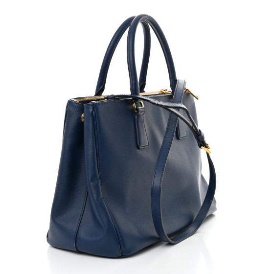 PRADA Saffiano Medium Galleria Double Zip Tote Bluette