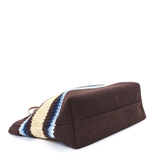 【Miu Miu】 Raffia-Effect Woven Tote Bag Cocoa Brown ★人気 Cocoa Brown/celeste/natural Raffia-effect Woven Tote Bag
