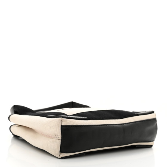 BALENCIAGA Cotton Canvas Calfskin Navy Cabas XS Natural