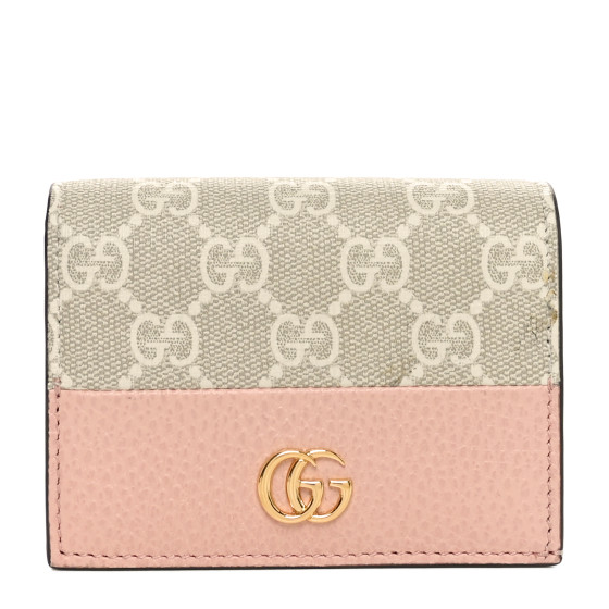 GUCCI カードケース PERFECT PINK GUCCI Dollar Calfskin GG Supreme Monogram GG Marmont Card
