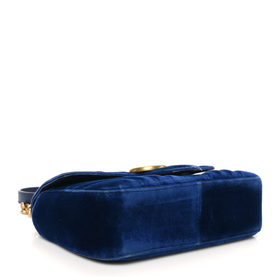 ★hai★ Edith Bag Velvet Blue Gucci GG Marmont Cobalt Blue Velvet Shoulder Bag – Savonches