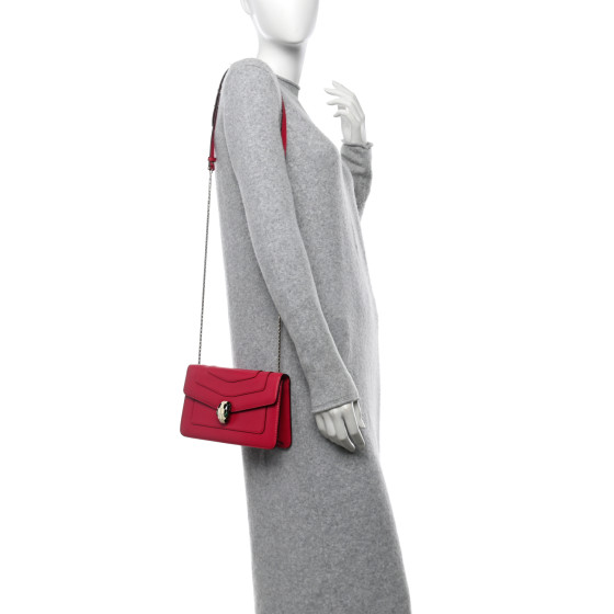BULGARI Calfskin Serpenti Forever Crossbody Bag Pink