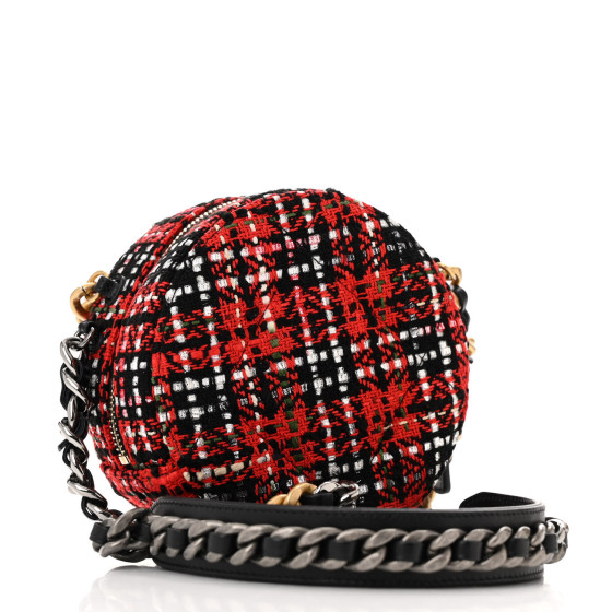 【Chanel】シャネル★Round Clutch★ラウンドクラッチ★ツイード Chanel Round Clutch with Chain Tweed Pink/Multicolour LGHW