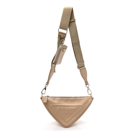 PRADA Grace Lux Triangle Shoulder Bag Sabbia 1683646