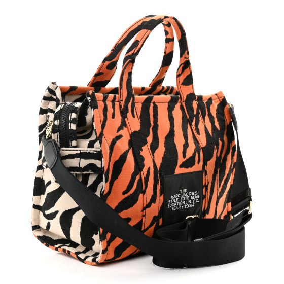 MARC JACOBS Cotton Canvas Zebra Tiger Print Medium The