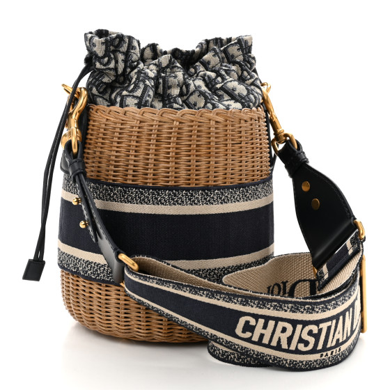 バッグ Christian Dior CHRISTIAN DIOR Oblique Calfskin C'est Dior Cannage Bucket