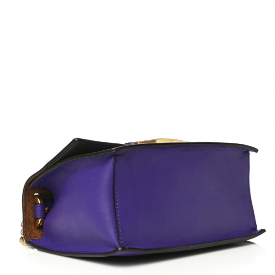 FENDI Vitello Grace Matte Small Kan U Shoulder Bag Purple