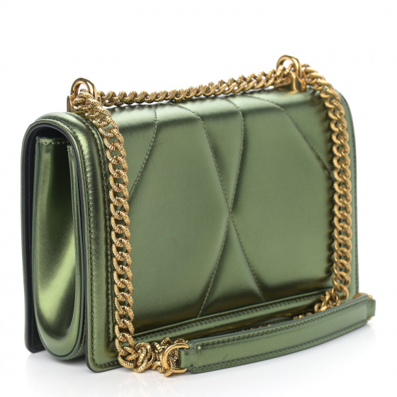 DOLCE & GABBANA Metallic Calfskin Medium Devotion Crossbody