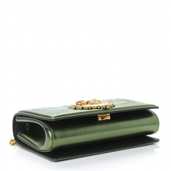 【VIP価格】DOLCE&GABBANA Green Exotic Leather Crossbody Bag DOLCE & GABBANA Bag Green Exotic Leather DG Plaque Crossbody