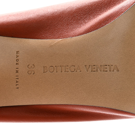 BOTTEGA VENETA Nappa Square Toe Slip-On Mule Sandals 36 Red