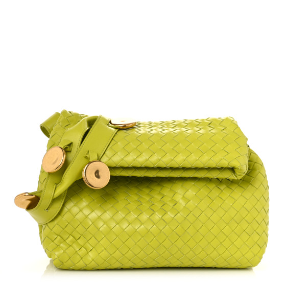 【BOTTEGA VENETA】Classic Intrecciato Crossbody Bag Kiwi BOTTEGA VENETA Nappa Intrecciato The Fold Crossbody Kiwi