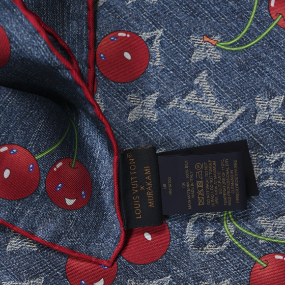 LOUIS VUITTON LV X TM Wool Monogram Cerise Shawl Denim Blue
