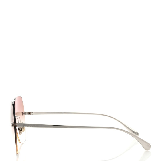 CHANEL Titanium Rimless Square Sunglasses 4271-T Silver