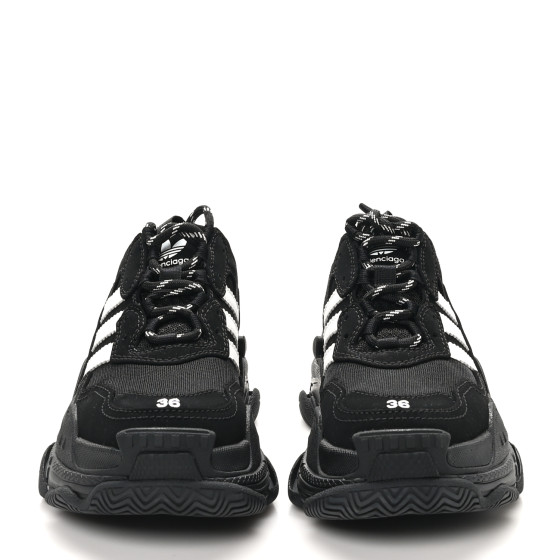 BALENCIAGA x ADIDAS Fabric Mesh Womens Triple S Sneakers 36