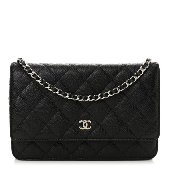 ★TOUT Y EST★ Quilted Chain Wallet VYCWA3X2111 CHANEL Caviar Quilted Wallet On Chain WOC Black 1673397
