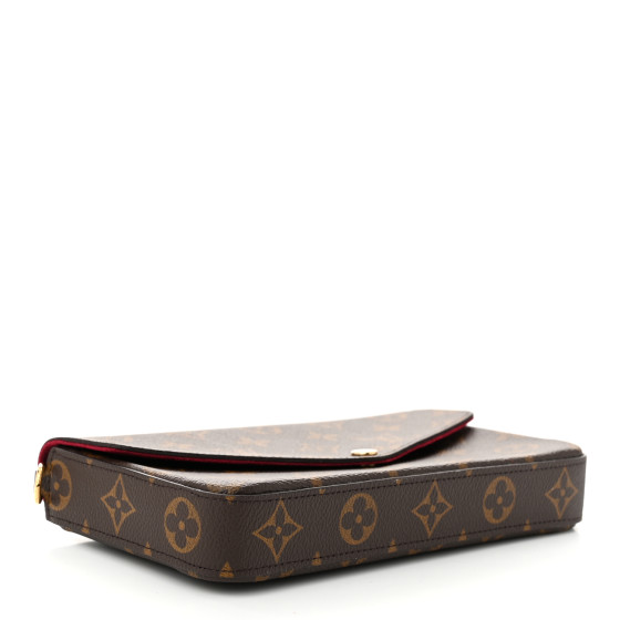 【Louis Vuitton】LV Felicie Pochette GM【ランク:A】 LOUIS VUITTON Monogram Pochette Felicie Chain Wallet Fuchsia