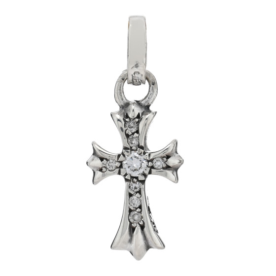 CHROME HEARTS 【BBY FAT PPRCHN 】ベイビー ファット CHROME HEARTS Sterling Silver Diamond Baby Fat Cross Pave