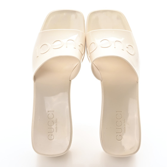 サンダル・ミュール Gucci Slide White Rubber (Women's) Gucci Matelassé Rubber Slides In White – Gavriel.us