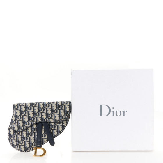 Dior★Dior Oblique Canvas Saddle Belt Bag Blue Christian Dior Saddle Oblique Canvas Belt Bag Navy Blue