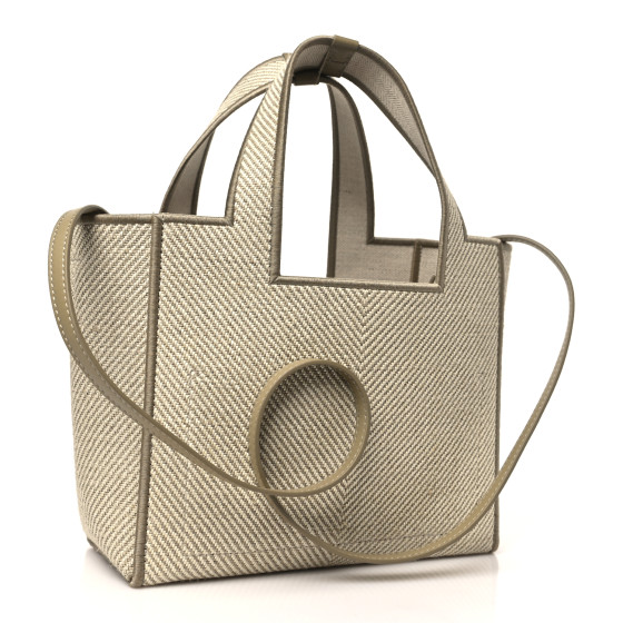 LOEWE Jacquard Canvas Small Font Tote Ecru 1672449