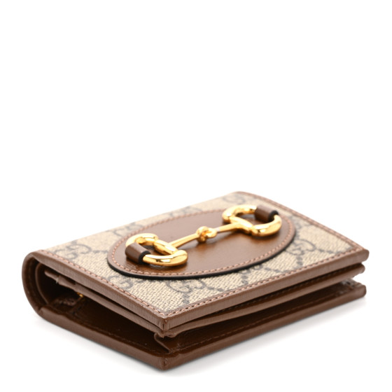 GUCCI GG Supreme Monogram Horsebit 1955 Card Case Wallet