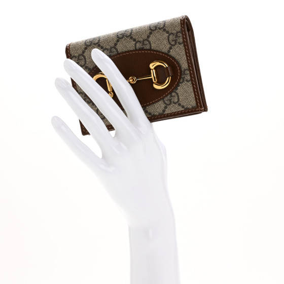 GUCCI GG Supreme Monogram Horsebit 1955 Card Case Wallet