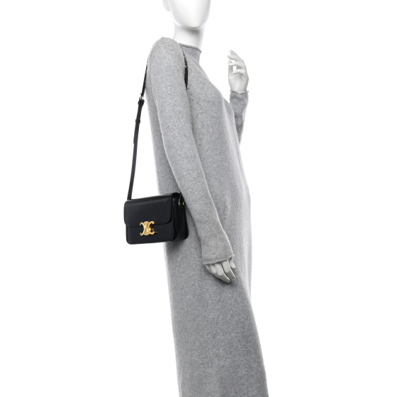 CELINE Shiny Calfskin Teen Triomphe Black