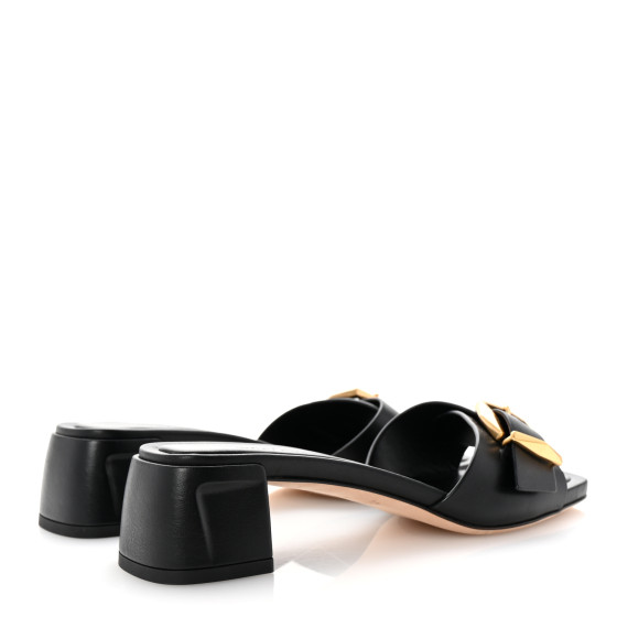JIMMY CHOO Smooth Calfskin Hawke 40 Mule Sandals 35.5 Black