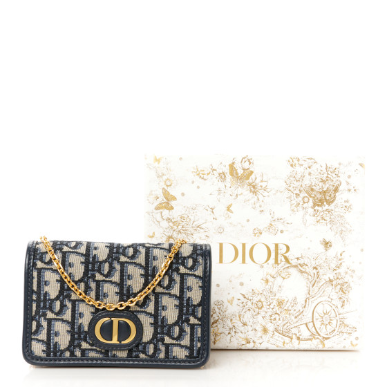 CHRISTIAN DIOR Oblique 30 Montaigne 2-In-1 Pouch Blue