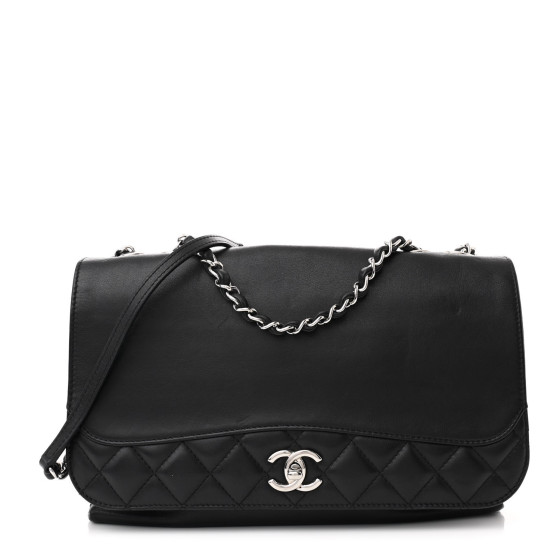 CHANEL Calfskin Jumbo Tramezzo Flap Black 1673972 | FASHIONPHILE