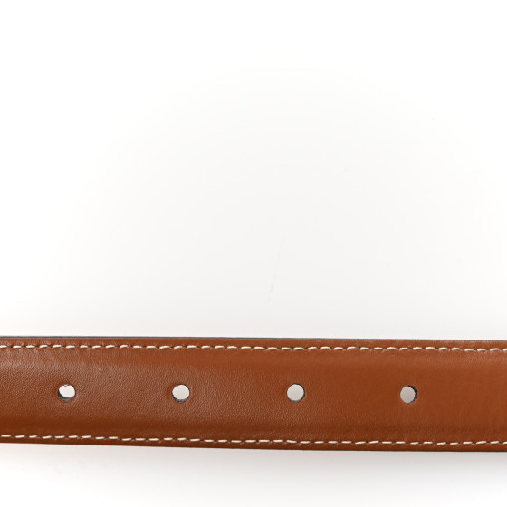 CELINE Canvas Calfskin Medium 25mm Triomphe Belt 85 34 Tan