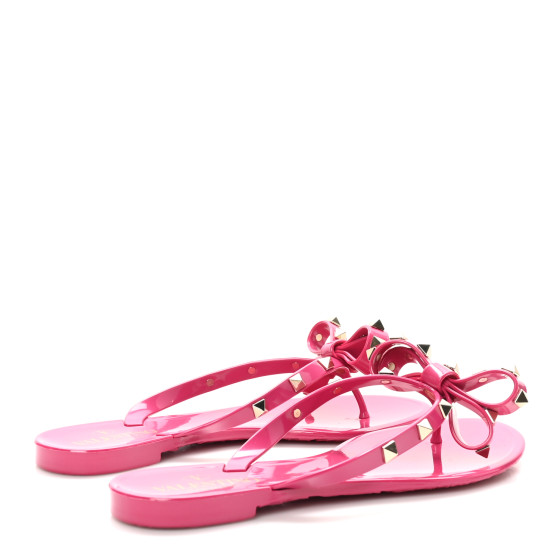 Valentino/サンダル　36 1/2 VALENTINO GARAVANI PVC Jelly Rockstud Bow Thong Sandals 36