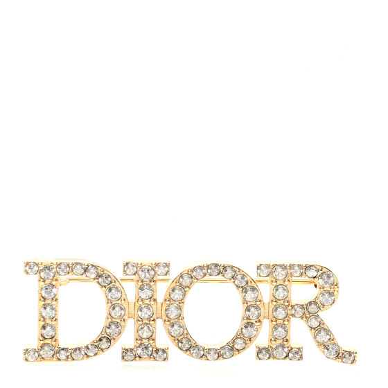 Dior ロゴ クリスタルヘアピン ゴールド CHRISTIAN DIOR Crystal Dior Logo Brooch Gold 1670013