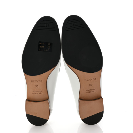 エルメス　HERMES　パンプス　ホワイト　36 HERMES Calfskin Womens Royal Loafers 36 White 1676410