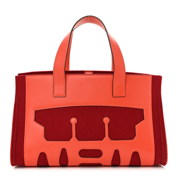 HERMES - ま HERMES Swift Felt Petit H Decoupe Basse PM Skeleton Tote