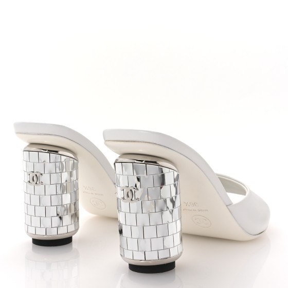 CHANEL ミュール36 CHANEL Fabric Metal CC Logo Sandals 36 Black 1700430